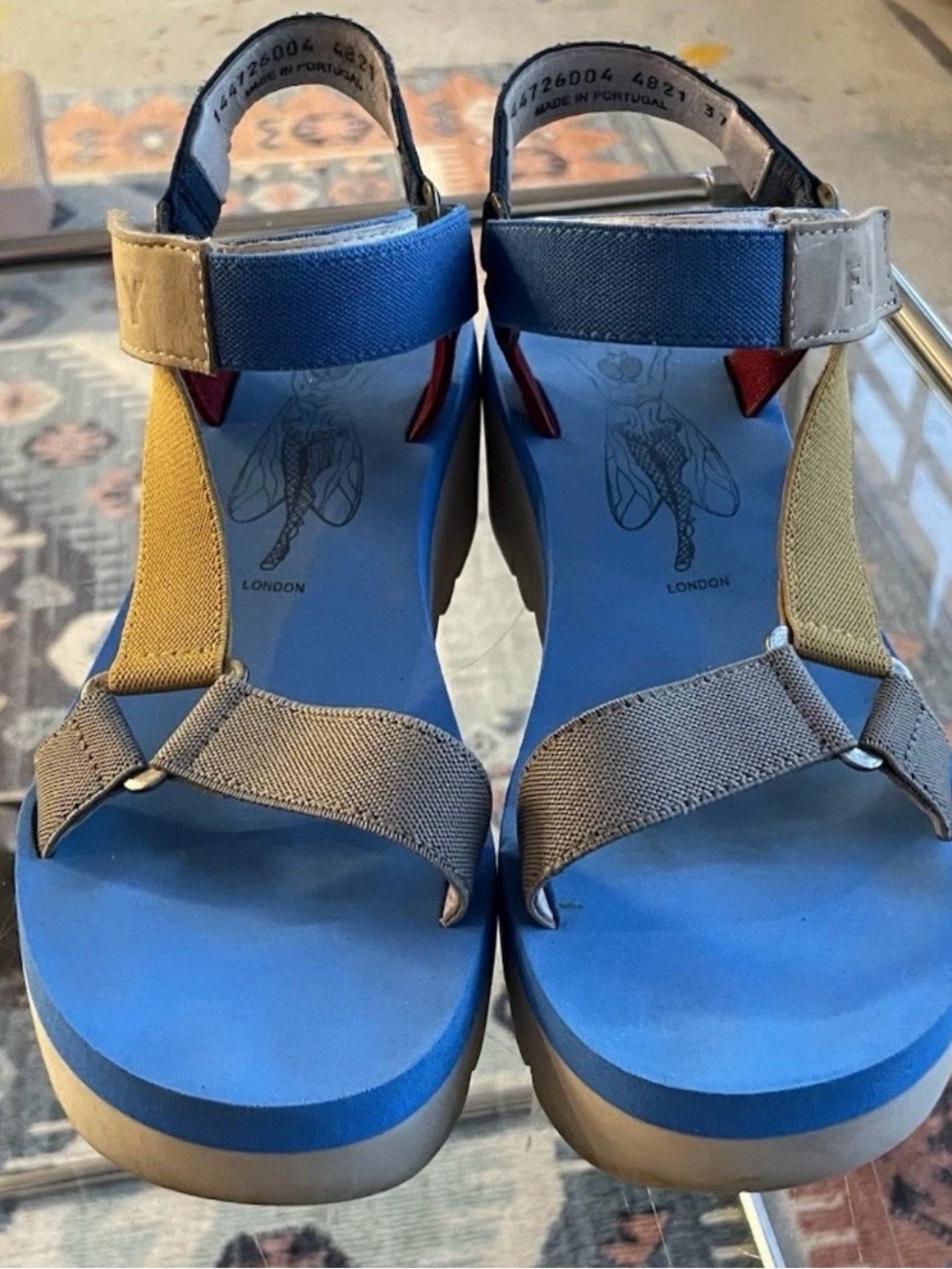 Fly London yefa 726 wedge cupido Women's Multi-strap Platform Sandal sz 10.5 - Picture 3 of 6